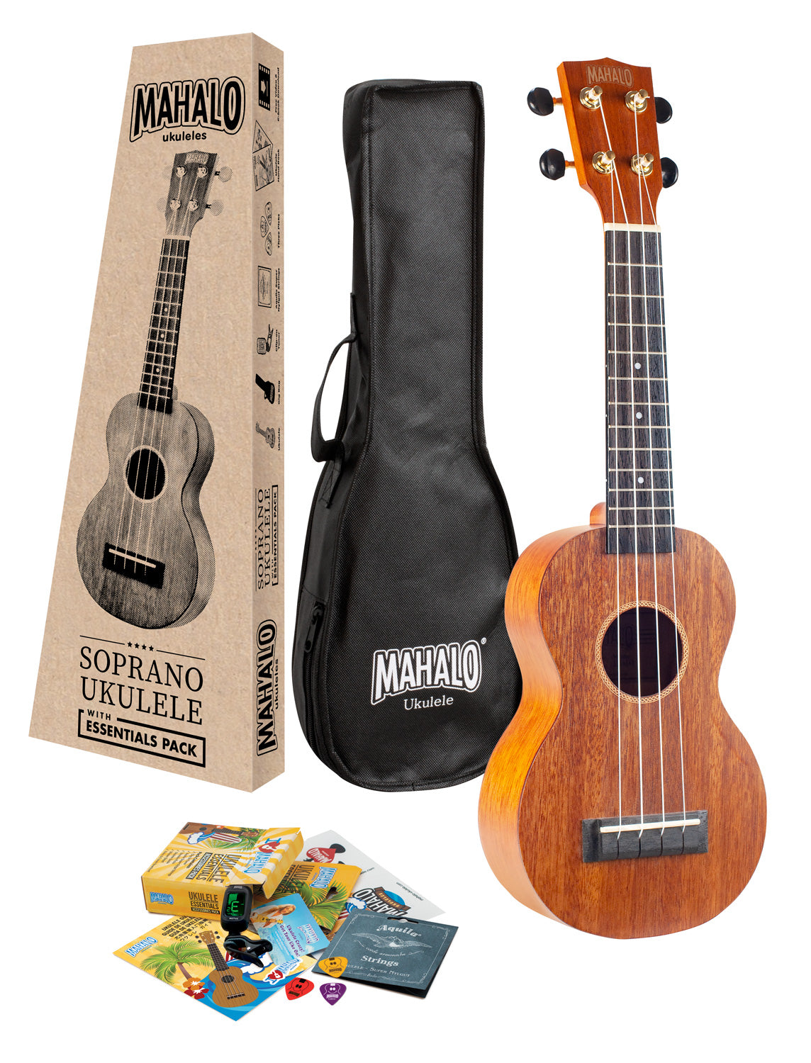 Mahalo | MJ1TBRK | Soprano Ukulele with Essentials Accessory Pack Mahalo | MJ1TBRK | Soprano Ukulele with Essentials Accessory Pack